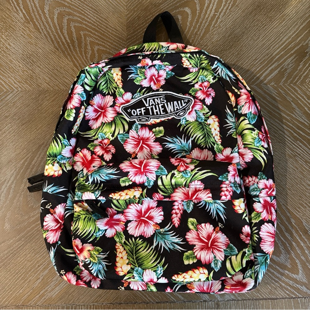 Vans Off The Wall Hawaiian hibiscus backpack pink floral black